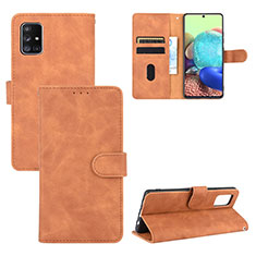 Custodia Portafoglio In Pelle Cover con Supporto L03Z per Samsung Galaxy A51 5G Marrone