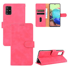 Custodia Portafoglio In Pelle Cover con Supporto L03Z per Samsung Galaxy A71 4G A715 Rosa Caldo