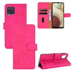 Custodia Portafoglio In Pelle Cover con Supporto L03Z per Samsung Galaxy F12 Rosa Caldo