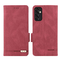 Custodia Portafoglio In Pelle Cover con Supporto L03Z per Samsung Galaxy F13 4G Rosso