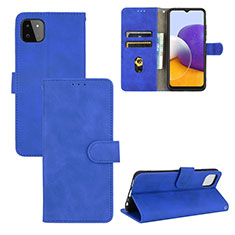 Custodia Portafoglio In Pelle Cover con Supporto L03Z per Samsung Galaxy F42 5G Blu