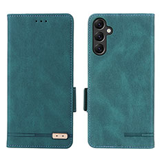 Custodia Portafoglio In Pelle Cover con Supporto L03Z per Samsung Galaxy Jump3 5G Verde