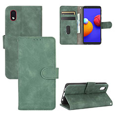 Custodia Portafoglio In Pelle Cover con Supporto L03Z per Samsung Galaxy M01 Core Verde