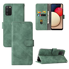 Custodia Portafoglio In Pelle Cover con Supporto L03Z per Samsung Galaxy M02s Verde