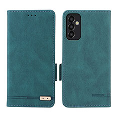 Custodia Portafoglio In Pelle Cover con Supporto L03Z per Samsung Galaxy M13 4G Verde