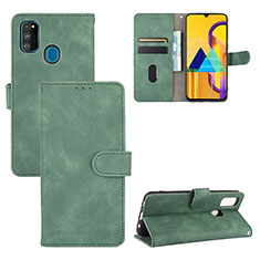Custodia Portafoglio In Pelle Cover con Supporto L03Z per Samsung Galaxy M30s Verde