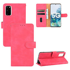 Custodia Portafoglio In Pelle Cover con Supporto L03Z per Samsung Galaxy S20 Lite 5G Rosa Caldo