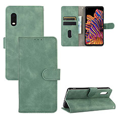 Custodia Portafoglio In Pelle Cover con Supporto L03Z per Samsung Galaxy XCover Pro Verde