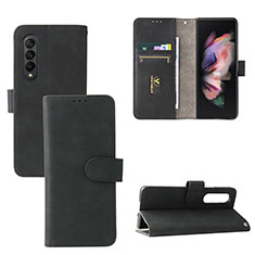 Custodia Portafoglio In Pelle Cover con Supporto L03Z per Samsung Galaxy Z Fold3 5G Nero