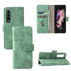 Custodia Portafoglio In Pelle Cover con Supporto L03Z per Samsung Galaxy Z Fold4 5G Verde