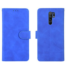 Custodia Portafoglio In Pelle Cover con Supporto L03Z per Xiaomi Redmi 9 Prime India Blu
