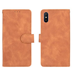 Custodia Portafoglio In Pelle Cover con Supporto L03Z per Xiaomi Redmi 9A Marrone