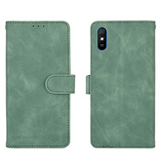 Custodia Portafoglio In Pelle Cover con Supporto L03Z per Xiaomi Redmi 9A Verde