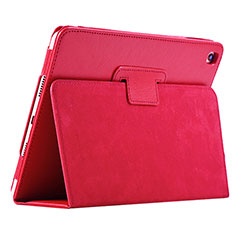 Custodia Portafoglio In Pelle Cover con Supporto L04 per Apple iPad 10.2 (2019) Rosso