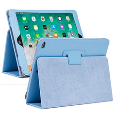 Custodia Portafoglio In Pelle Cover con Supporto L04 per Apple iPad 10.2 (2021) Azzurro