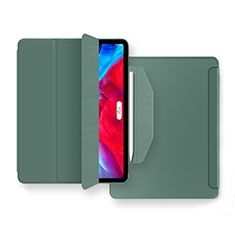 Custodia Portafoglio In Pelle Cover con Supporto L04 per Apple iPad Air 5 10.9 (2022) Verde Notte