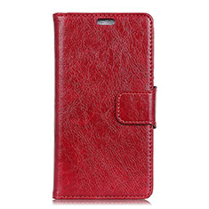 Custodia Portafoglio In Pelle Cover con Supporto L04 per Asus ZenFone Live L1 ZA550KL Rosso