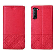 Custodia Portafoglio In Pelle Cover con Supporto L04 per Oppo K7 5G Rosso