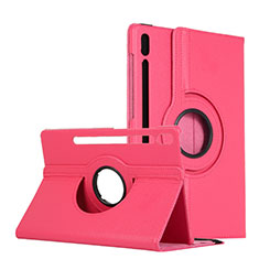 Custodia Portafoglio In Pelle Cover con Supporto L04 per Samsung Galaxy Tab S6 10.5 SM-T860 Rosa Caldo