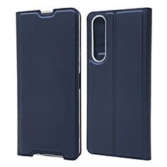 Custodia Portafoglio In Pelle Cover con Supporto L04 per Sony Xperia 1 II Blu