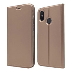 Custodia Portafoglio In Pelle Cover con Supporto L04 per Xiaomi Mi 8 Oro Rosa