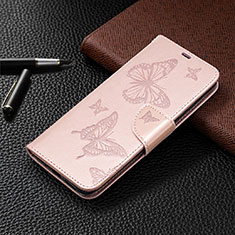 Custodia Portafoglio In Pelle Cover con Supporto L04 per Xiaomi POCO C3 Oro Rosa
