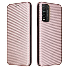 Custodia Portafoglio In Pelle Cover con Supporto L04Z per Huawei Honor 10X Lite Oro Rosa