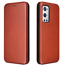 Custodia Portafoglio In Pelle Cover con Supporto L04Z per OnePlus 9 Pro 5G Marrone