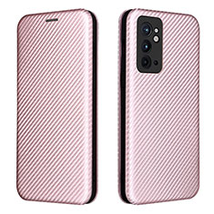 Custodia Portafoglio In Pelle Cover con Supporto L04Z per OnePlus 9RT 5G Oro Rosa