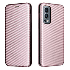 Custodia Portafoglio In Pelle Cover con Supporto L04Z per OnePlus Nord 2 5G Oro Rosa