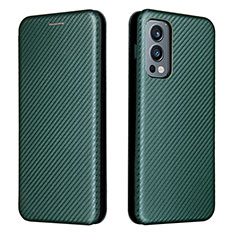 Custodia Portafoglio In Pelle Cover con Supporto L04Z per OnePlus Nord 2 5G Verde