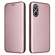 Custodia Portafoglio In Pelle Cover con Supporto L04Z per Realme 10 4G Oro Rosa