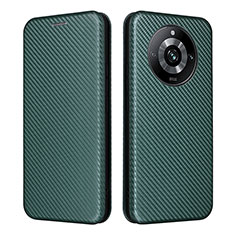 Custodia Portafoglio In Pelle Cover con Supporto L04Z per Realme 11 Pro 5G Verde