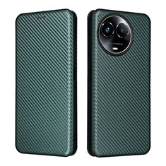 Custodia Portafoglio In Pelle Cover con Supporto L04Z per Realme 11X 5G Verde