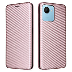 Custodia Portafoglio In Pelle Cover con Supporto L04Z per Realme C30 Oro Rosa