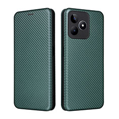 Custodia Portafoglio In Pelle Cover con Supporto L04Z per Realme C53 India Verde