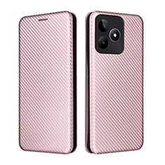 Custodia Portafoglio In Pelle Cover con Supporto L04Z per Realme C53 Oro Rosa