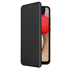 Custodia Portafoglio In Pelle Cover con Supporto L04Z per Samsung Galaxy A02s Nero