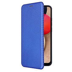 Custodia Portafoglio In Pelle Cover con Supporto L04Z per Samsung Galaxy A03s Blu