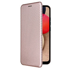 Custodia Portafoglio In Pelle Cover con Supporto L04Z per Samsung Galaxy A03s Oro Rosa