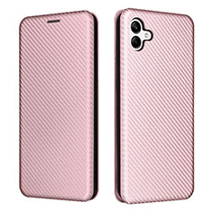 Custodia Portafoglio In Pelle Cover con Supporto L04Z per Samsung Galaxy A04 4G Oro Rosa