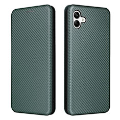 Custodia Portafoglio In Pelle Cover con Supporto L04Z per Samsung Galaxy A04 4G Verde