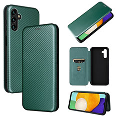 Custodia Portafoglio In Pelle Cover con Supporto L04Z per Samsung Galaxy A04s Verde