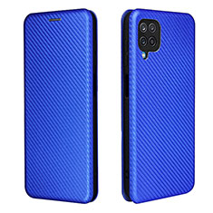 Custodia Portafoglio In Pelle Cover con Supporto L04Z per Samsung Galaxy A12 Blu