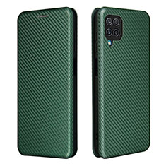 Custodia Portafoglio In Pelle Cover con Supporto L04Z per Samsung Galaxy A12 Nacho Verde