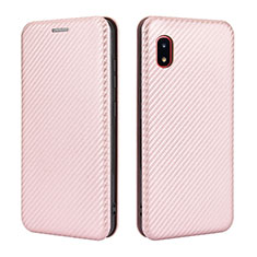 Custodia Portafoglio In Pelle Cover con Supporto L04Z per Samsung Galaxy A20 SC-02M SCV46 Oro Rosa