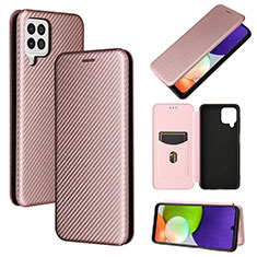 Custodia Portafoglio In Pelle Cover con Supporto L04Z per Samsung Galaxy A22 4G Oro Rosa