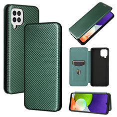 Custodia Portafoglio In Pelle Cover con Supporto L04Z per Samsung Galaxy A22 4G Verde