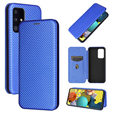 Custodia Portafoglio In Pelle Cover con Supporto L04Z per Samsung Galaxy A52 4G Blu