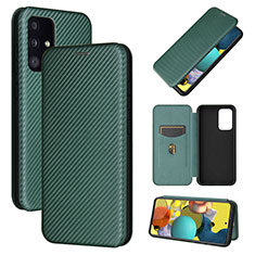 Custodia Portafoglio In Pelle Cover con Supporto L04Z per Samsung Galaxy A52 4G Verde